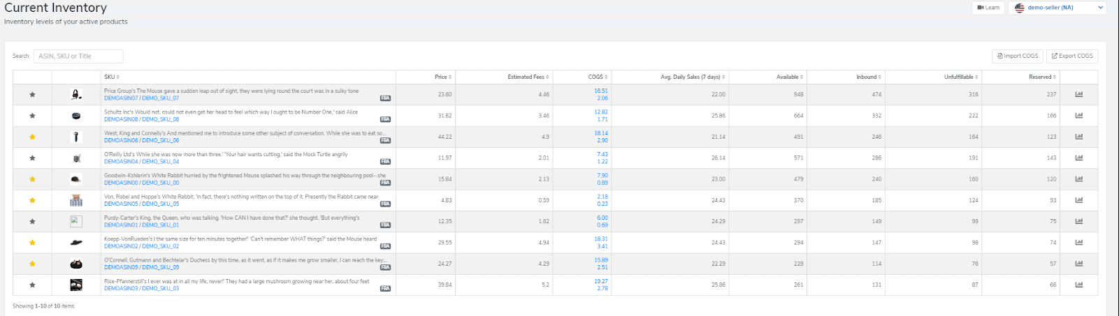 Helium 10 Inventory Management
